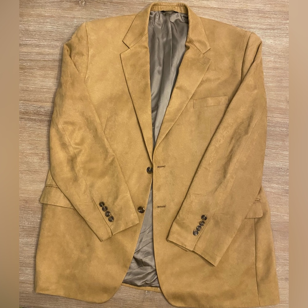 Lauren by Ralph Lauren Faux Suede Chamois Fabric Men’s Sport Coat Size 46 Long